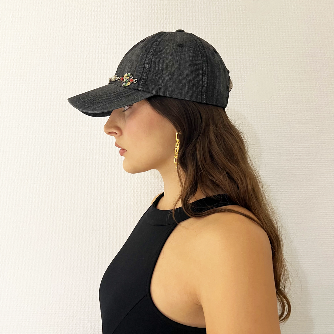 Black Denim Cap