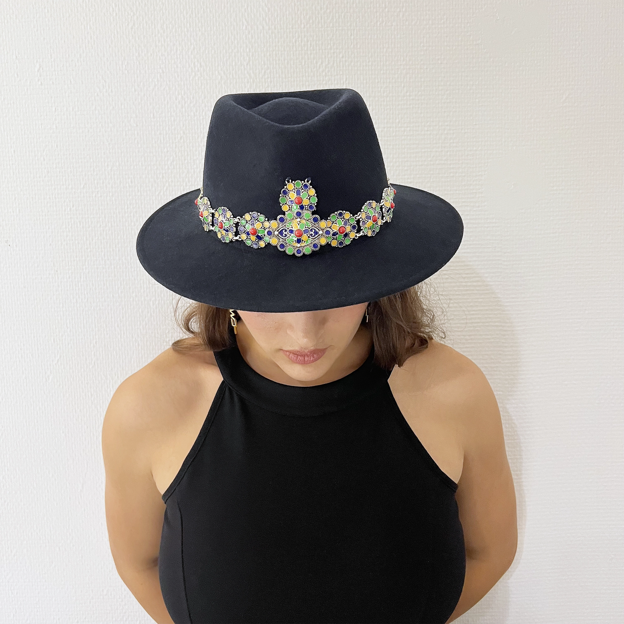 Kahina- Hat with Kabyle jewelry