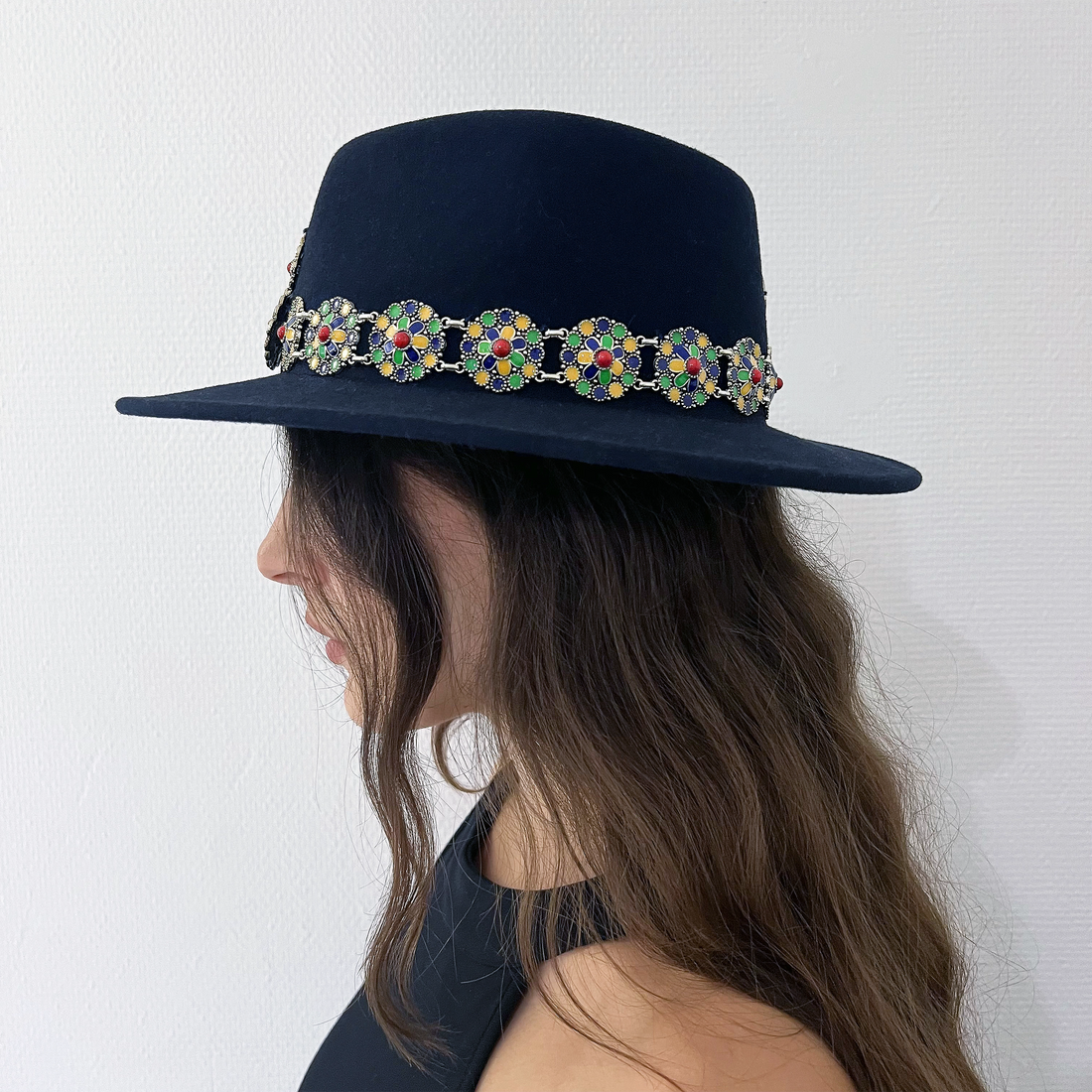 Kahina- Hat with Kabyle jewelry