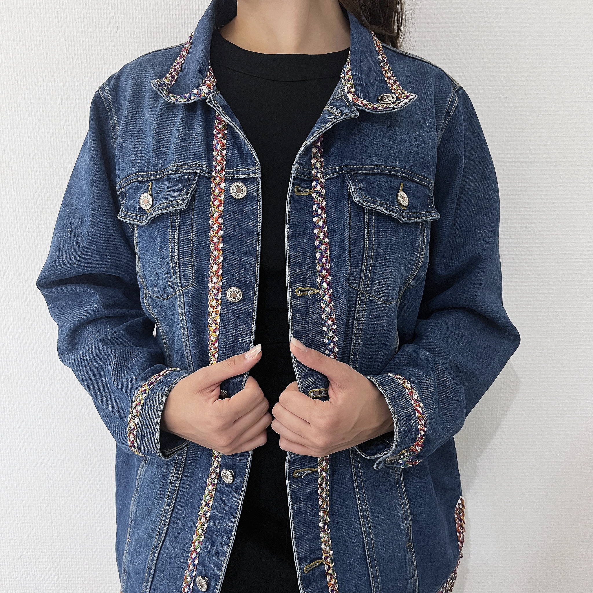 Broderie Indigo - Veste en jean